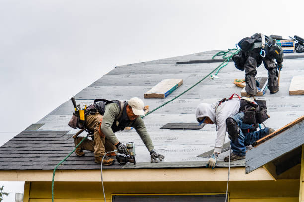 Professional Gutter Installation technician working in Keyport, WA
